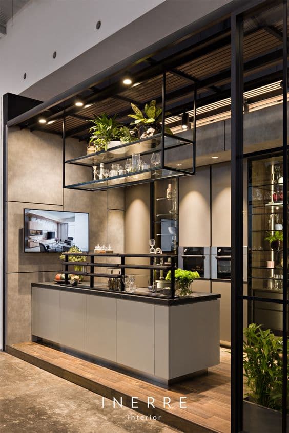 Warm contemporary restaurant interior