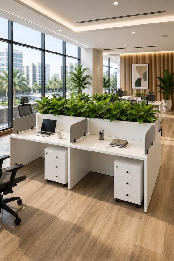 Calm wellness reception interior