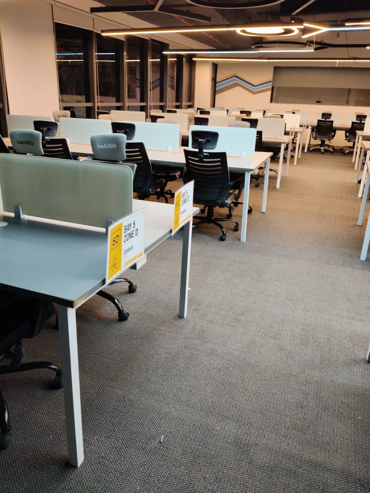 World Development Corporation office: Open-plan workstation detail