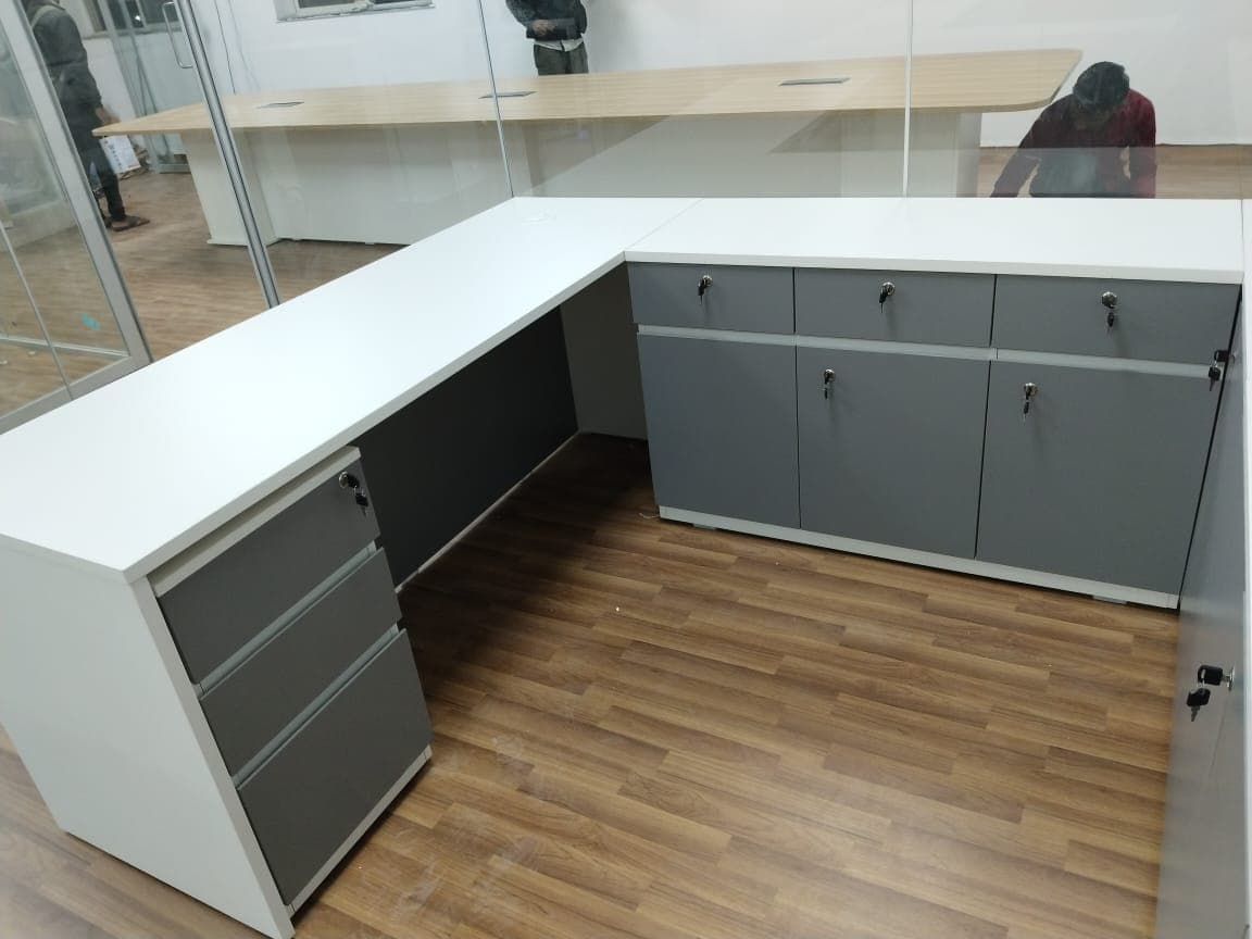 World Development Corporation office: Custom desk and storage